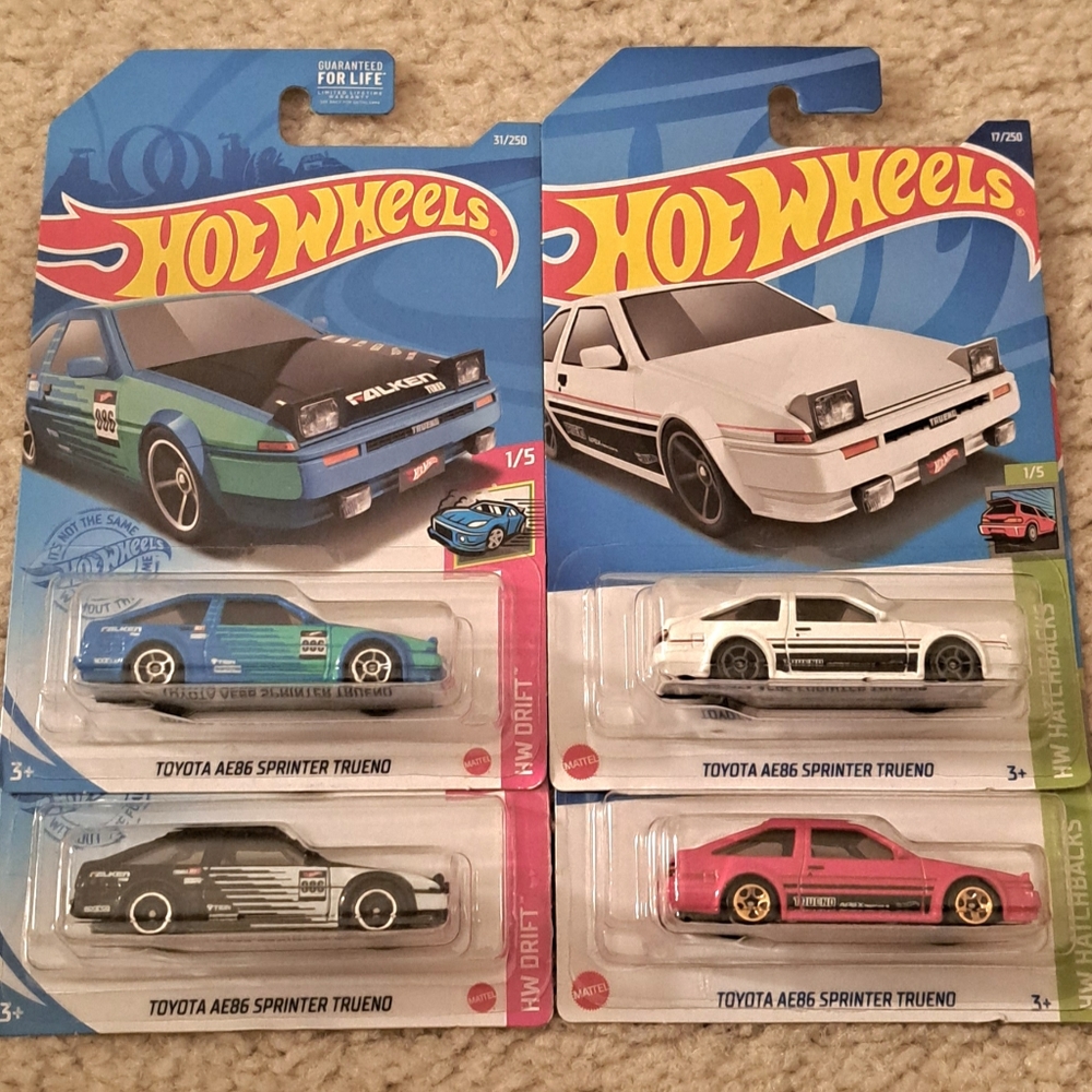 Hot Wheels Toyota AE86 Sprinter Trueno Lot Of 4